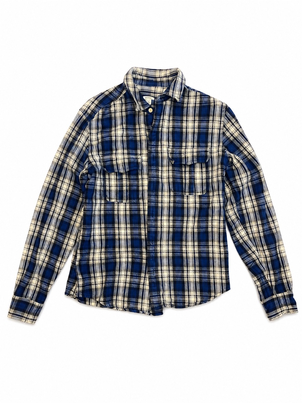 Fossil Blue and Cream Plaid Shirt